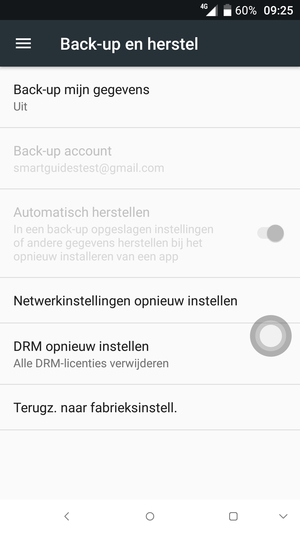 Selecteer Back-up mijn gegevens