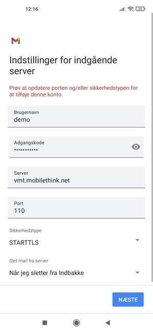 Vælg Sikkerhedstype