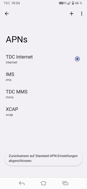 Wählen Sie Neuer APN