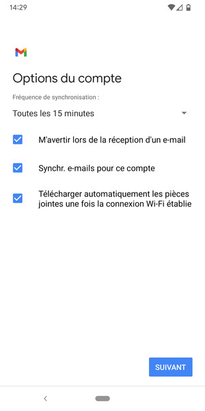 Sélectionnez SUIVANT