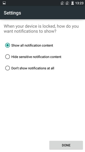 Select your preferred option and select DONE