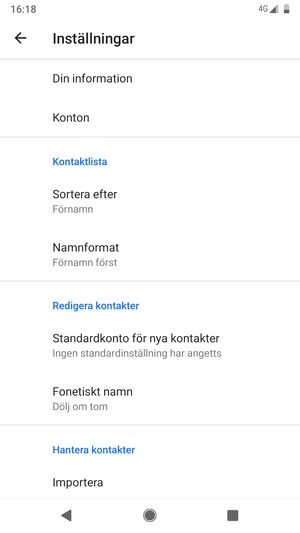 Scrolla till och välj Importera