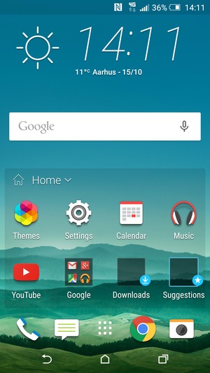Slide down the top menu