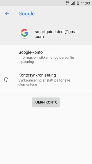 Velg Kontosynkronisering