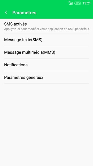 Sélectionnez Message texte(SMS)
