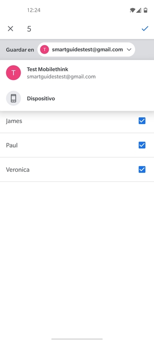 Seleccione su cuenta Google