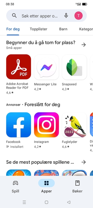 Velg søkefelt