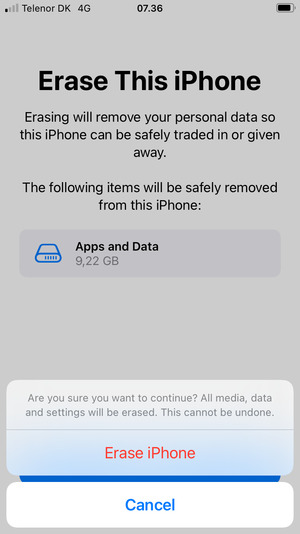 Select Erase iPhone