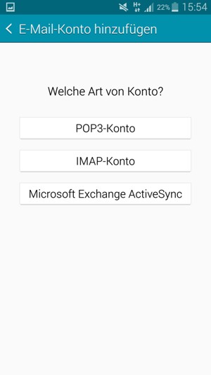 Wählen Sie Microsoft Exchange ActiveSync