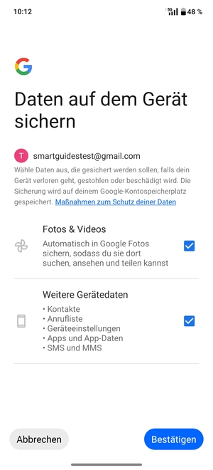 Wählen Sie Ihre bevorzugten Optionen und wählen Sie Bestätigen