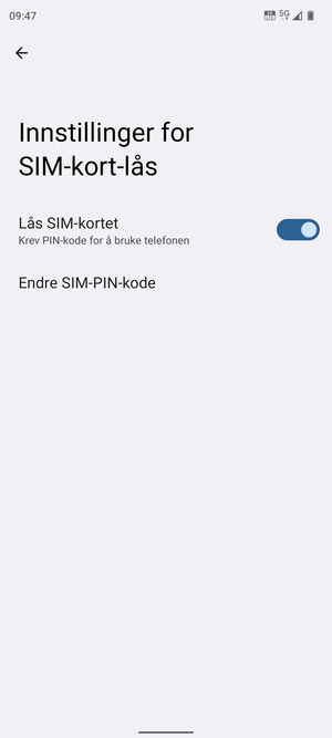 Velg  Endre SIM-PIN-kode