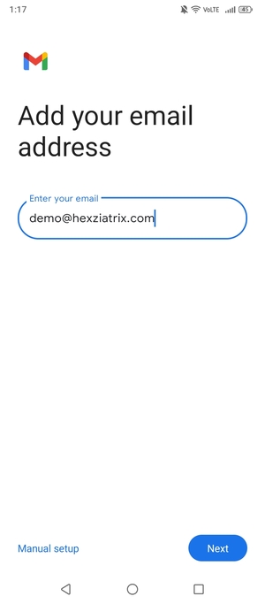 Enter your Email address and select Next