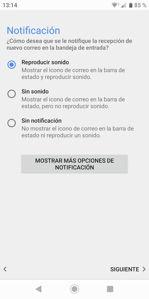 Seleccione la opción deseada y seleccione SIGUIENTE