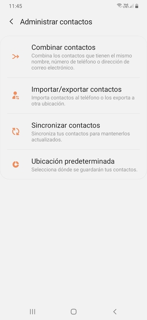 Seleccione Importar/exportar contactos