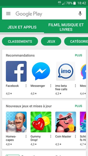 Sélectionnez la barre de Recherche