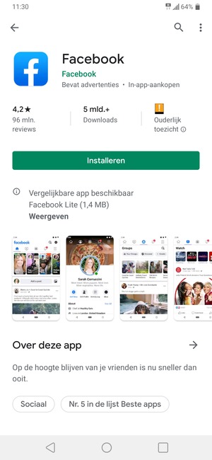 Selecteer Installeren