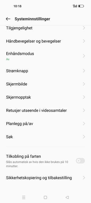 Bla til og velg Sikkerhetskopiering og tilbakestilling