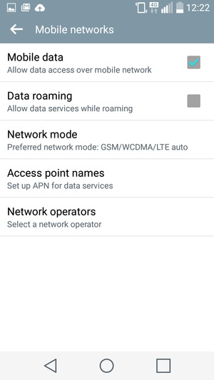 Select Network mode