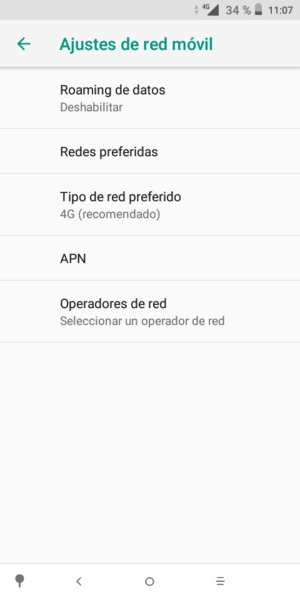 Para cambiar la red en caso de problemas de conectividad, seleccione Operadores de red