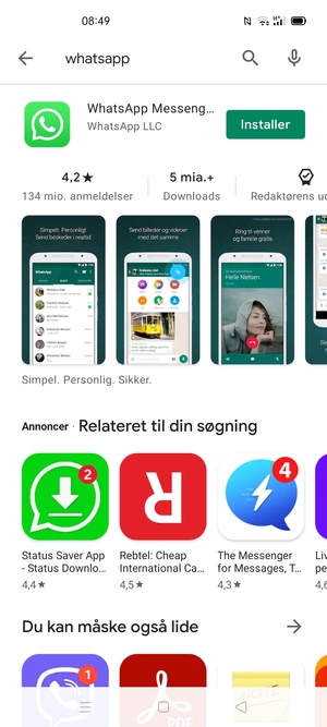 Vælg appen
