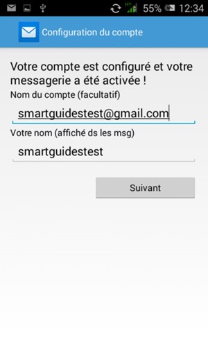 Donnez un nom à votre compte et saisissez votre nom. Sélectionnez Suivant
