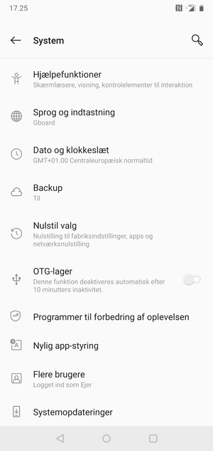 Vælg Systemopdateringer