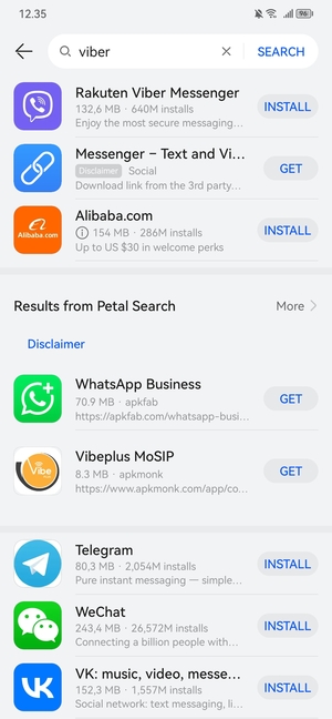 Select the app