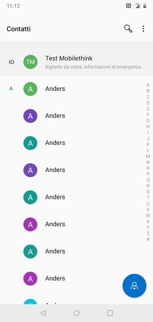 Seleziona il tasto Menu