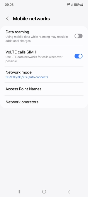 Select Access Point Names