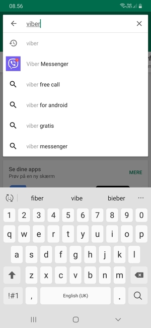 Indtast navnet på appen og vælg Søg