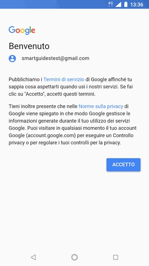 Seleziona ACCETTO