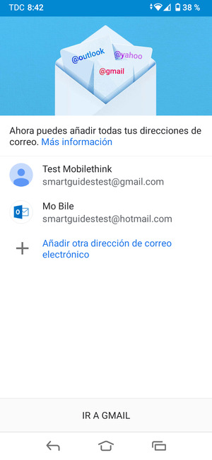 Seleccione IR A GMAIL