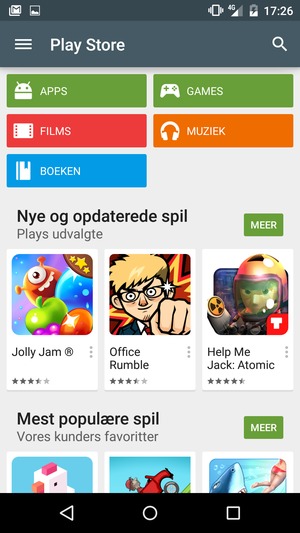 Selecteer de zoekknop