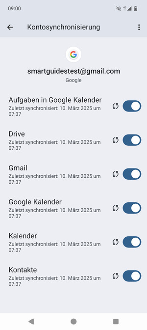 Stellen Sie sicher, dass Kontakte ausgewählt ist