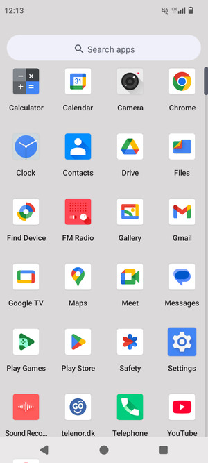 Scroll to and select Settings