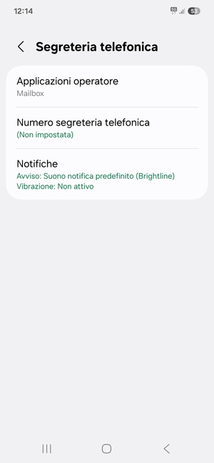 Seleziona Numero segreteria telefonica