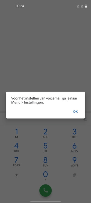 Als uw voicemail niet geïnstalleerd is, selecteert u OK