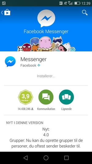 Afvent at installeringen er afsluttet