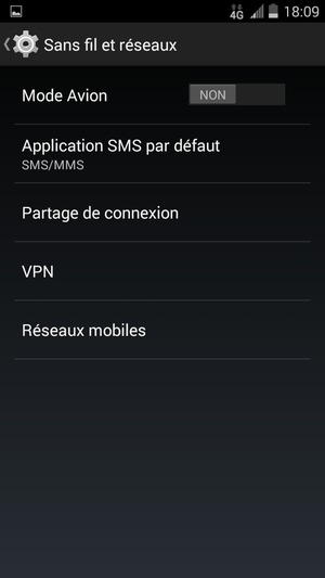 Sélectionnez Réseaux mobiles