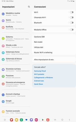 Scorri e seleziona Sicurezza e privacy