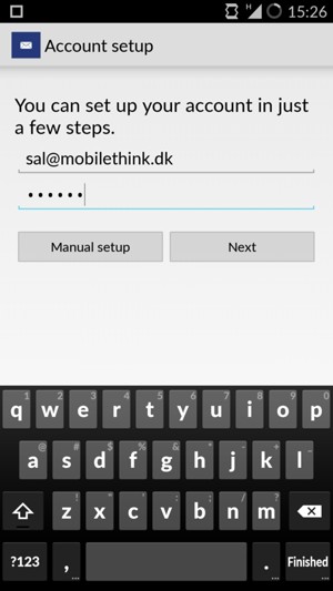 Enter your email address and password. Select Next