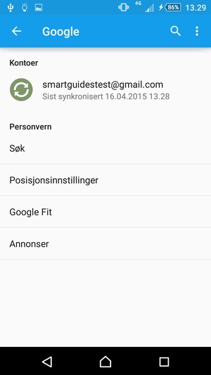 Velg kontoen din