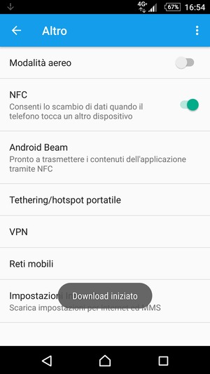 Attendi il completamento del download