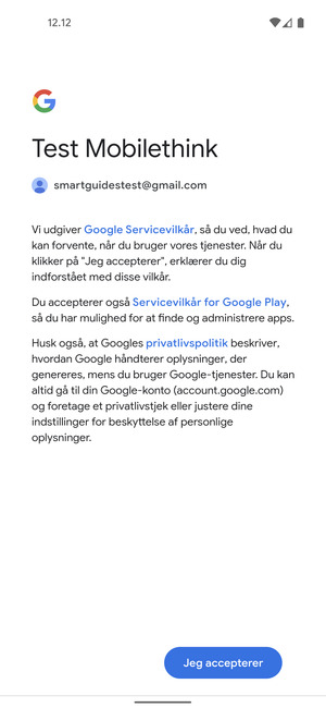 Vælg Jeg accepterer