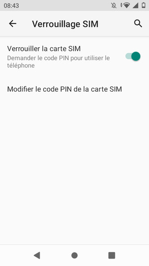 Sélectionnez Modifier le code PIN de la carte SIM