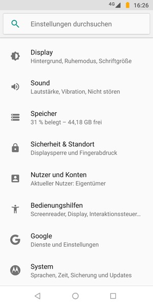 Scrollen Sie und wählen Sie Sicherheit & Standort