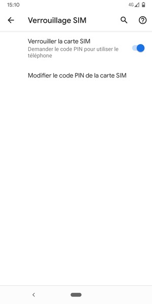 Sélectionnez Modifier le code PIN de la carte SIM