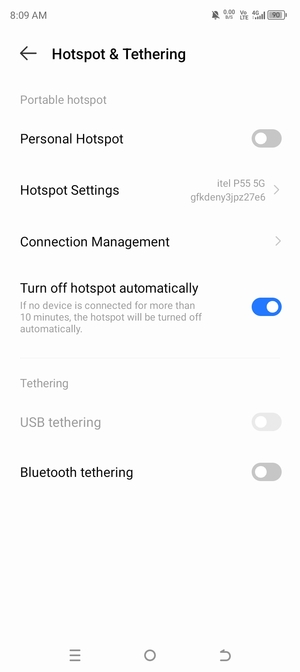 Select Hotspot Settings