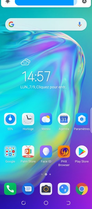 Déroulez le menu du haut