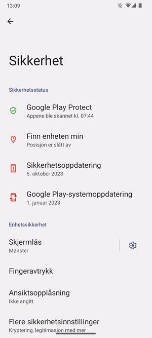 Telefonen din er nå sikret med en skjermlås